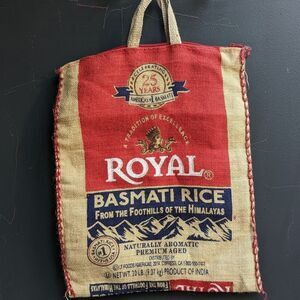 3/$25 Kitschy Burlap Rice Tote Bag
